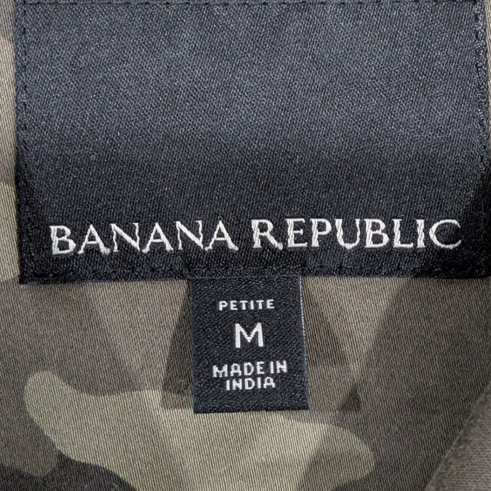 BANANA REPUBLIC Womens‎ Camouflage Utility Field Jacket Petite MEDIUM Green Camo - Picture 3 of 6